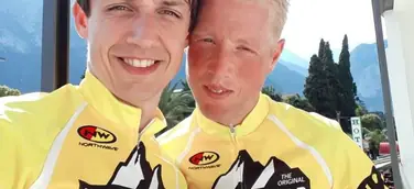 Von M. Reich unterstützte Rennradfahrer Bob Michels und Frederic Glorieux gewinnen erneut die Tour Transalp