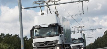 Schwerlastenverkehr mit Geweih: Auf der A5 fahren jetzt Oberleitungs-Lkw