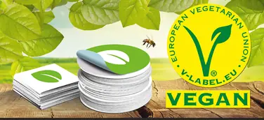 Aufkleber von DeineStadtKlebt mit dem V-Label ausgezeichnet