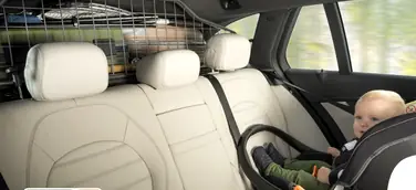 Reboarder-Kindersitze am besten in Kombination mit einem Gepäckschutzgitter verwenden