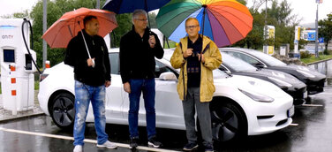 Reichweitentest aller 3 Model 3 Varianten in einer parallelen 400km Fahrt