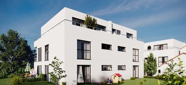 KSK-Immobilien hat zwei Mehrfamilienhäuser mit insgesamt elf Eigentumswohnungen des Neubauprojekts „Moderno“ vermittelt