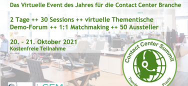 Contact Center Summit 2021 - Das virtuelle Event des Jahres