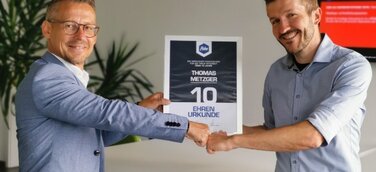 10-jähriges Jubiläum für Thomas Metzger bei Feha Büro-Technik