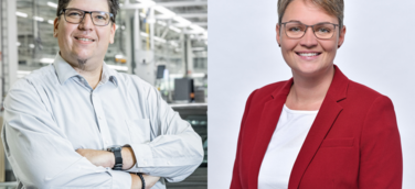 Alexander Reinhart (li.) und Karola Frank (re.) sitzen seit Januar 2022 für die Arbeitnehmerseite im Aufsichtsrat der AUDI AG.
