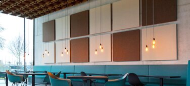 Akustik Wandelemente in Firmenkantine