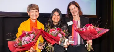 Die drei Preisträgerinnen des Femtec Award 2022