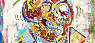 Max Mavior King of Rock'n Roll. Acryl auf Leinwand, Rakeltechnik.