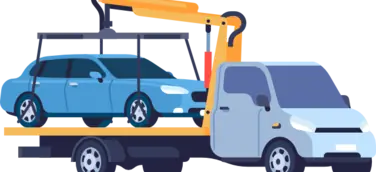 Abschleppwagen transportiert ein Auto