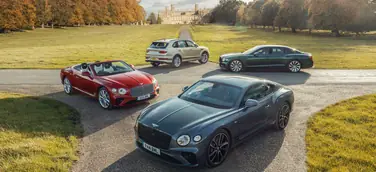 Bentley Motors Ltd. Von links nach rechts: Bentley Continental GT Convertible, Bentley Continental GT, Bentley Bentayga, Bentley Flying Spur