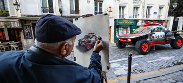 #DakarCityTour 2023: Paris Audi RS Q e-tron (Team Audi Sport), Stéphane Peterhansel/Edouard Boulanger