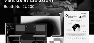3D-Darstellung des Booths No. 2U200 in Halle 2, welches sich Interactive Scape und Advanced Silicon teilen.