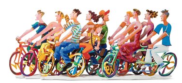 David Gerstein Biking Wandskulptur