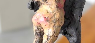 Markus Lüpertz Bronze Skulptur Die Elfe und der tanzende Bär