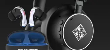 Over-Ear Kopfhörer im Hintergrund und Earbuds im Vodergrund mit jeweils TELEFUNKEN-Logo