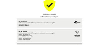 portinvoice.com - Ergebnisansicht der Validierung einer XRechnung