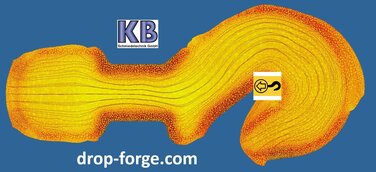 Faserverlaufsimulation (Grain Flow) eines geschmiedeten Hakens.