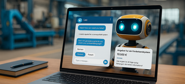 Laptop mit KI Vertriebsassistenten leopard.ki