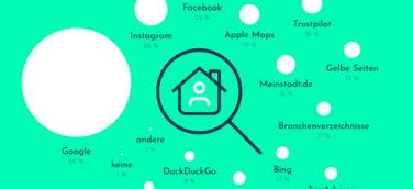 Antworte auf die Frage nach genutzten Plattformen und Suchmaschinen bei der Suche nach lokalen Dienstleistern