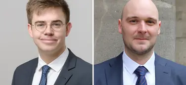 Porträtfotos von Dr. Dominik Abel und Dr. Martin Berger