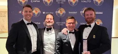 Tom Crosby, Brock Dale, Frank Jura und Nathan Clarke von WorkFlex mit dem EMMA Award 2026