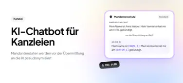 Mandantenschutz im Kanzlei-Chat: Name und Datum werden vor der Übermittlung an die KI durch Platzhalter ersetzt