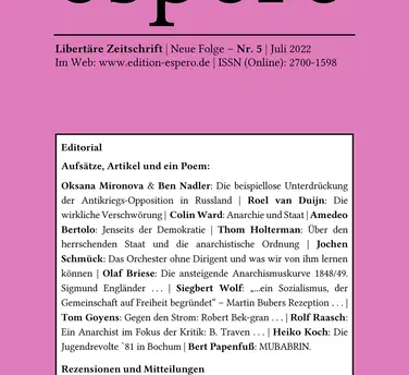 espero, Nr. 5 - die neue Sommerausgabe 2022 