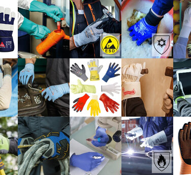 Verschiedene Arten von Arbeitshandschuhen