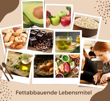 Fettabbauende Lebensmittel mit einer gesunden Ernährung.