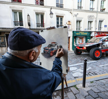 #DakarCityTour 2023: Paris Audi RS Q e-tron (Team Audi Sport), Stéphane Peterhansel/Edouard Boulanger