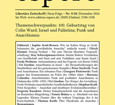 Anarchismus neu gedacht: Die Zeitschrift „espero“ feiert ihre zehnte Ausgabe!