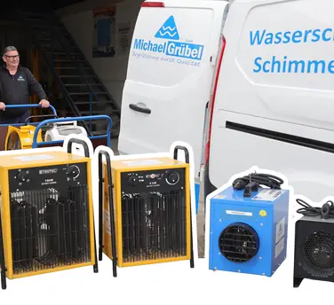 Die Michael Grübel GmbH vermietet mit über 30 Jahren Erfahrung professionelle Bautrockner und Heizgeräte 