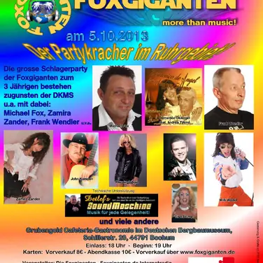 Benefiz-Veranstaltung zugunsten der DKMS – Die große Schlagerparty der Foxgiganten