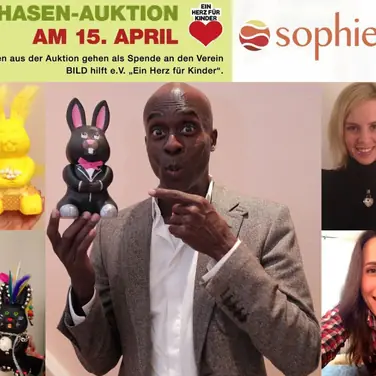 Prominente bemalen und versteigern Charity-Osterhasen im Sophienhof Kiel