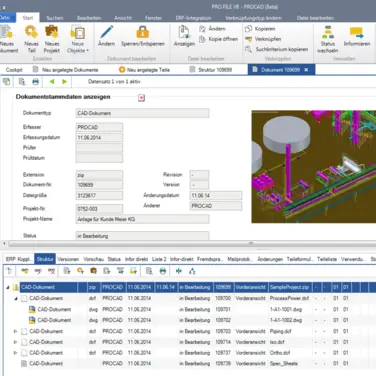 PROCAD integriert PDM-Software PRO.FILE in Autodesk AutoCAD Plant 3D