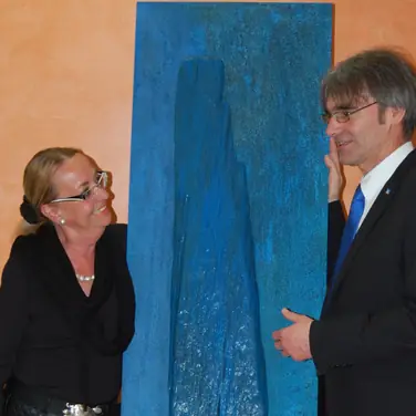 Kunst zum Anfassen in der Raiffeisenbank Südhardt eG