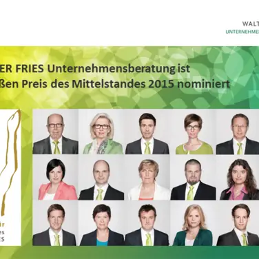 Die WALTER FRIES Unternehmensberatung ist beim "Großen Preis des Mittelstandes" eine Runde weiter