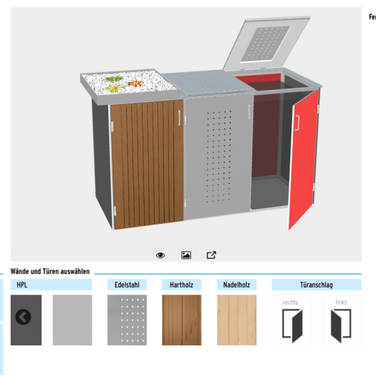 Mülltonnenbox-System BINTO per 3D-Konfigurator erfolgreich im Onlinevertrieb