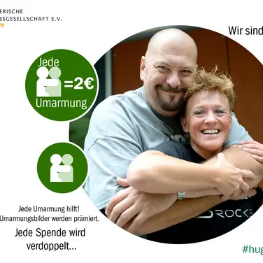 happy pixel bringt der Bayerischen Krebsgesellschaft viele Umarmungen für die Kampagne #hugshelp