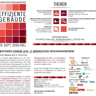 Effiziente Gebäude 2016 - 8. Norddeutsche Passivhauskonferenz