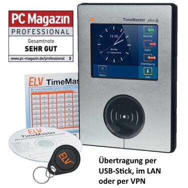 PC-Magazin Professional bewertet die Zeiterfassung ELV-TimeMaster mit ''sehr gut''