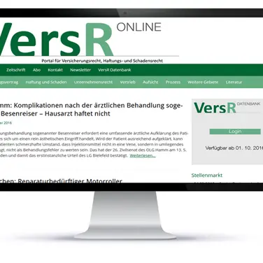 Zeitschrift Versicherungsrecht (VersR) geht mit Online-Portal neue Wege