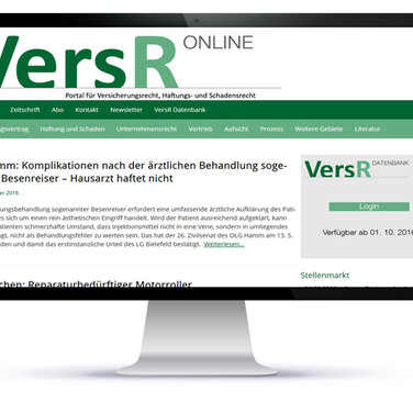 Zeitschrift Versicherungsrecht (VersR) geht mit Online-Portal neue Wege