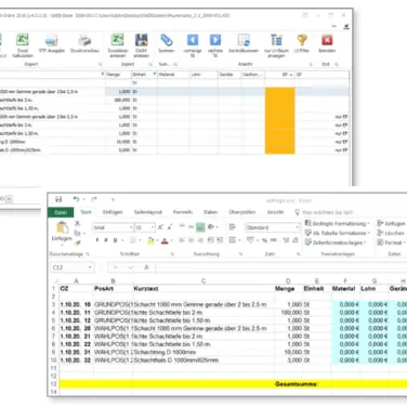 Intelligente GAEB-Schnittstelle für Office-Programme