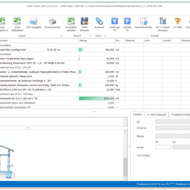 GAEB-Online 2016: Vermittler zwischen GAEB und Excel