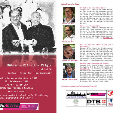 Wissenschaftliche Kochshow zu Gast auf der BeActive 2019 25.9.2019 Frankfurt. mainkai 19:30 - 21:00 Uhr