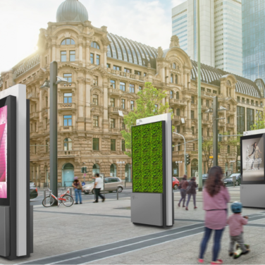 In der Stadt von morgen sorgt Werbung für sauberere Luft