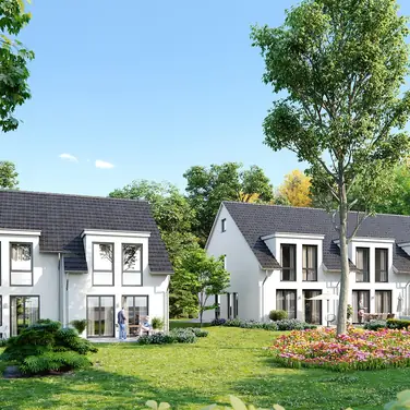 KSK-Immobilien vermittelt zwei Doppelhaushälften und drei Reihenhäuser in Hennef-Dondorf