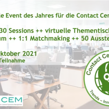 Contact Center Summit 2021 - Das virtuelle Event des Jahres