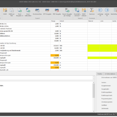 GAEB-Online 2021 und Excel – eine unschlagbare Verbindung für effizientes Arbeiten